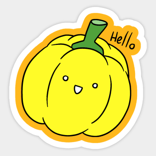 Hello - Yellow Bell Pepper Sticker